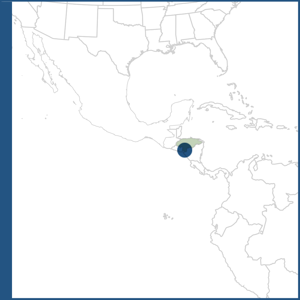 Mapa de Centroamérica mostrando la localización del Golfo de Fonseca en la costa del Pacífico de Honduras.